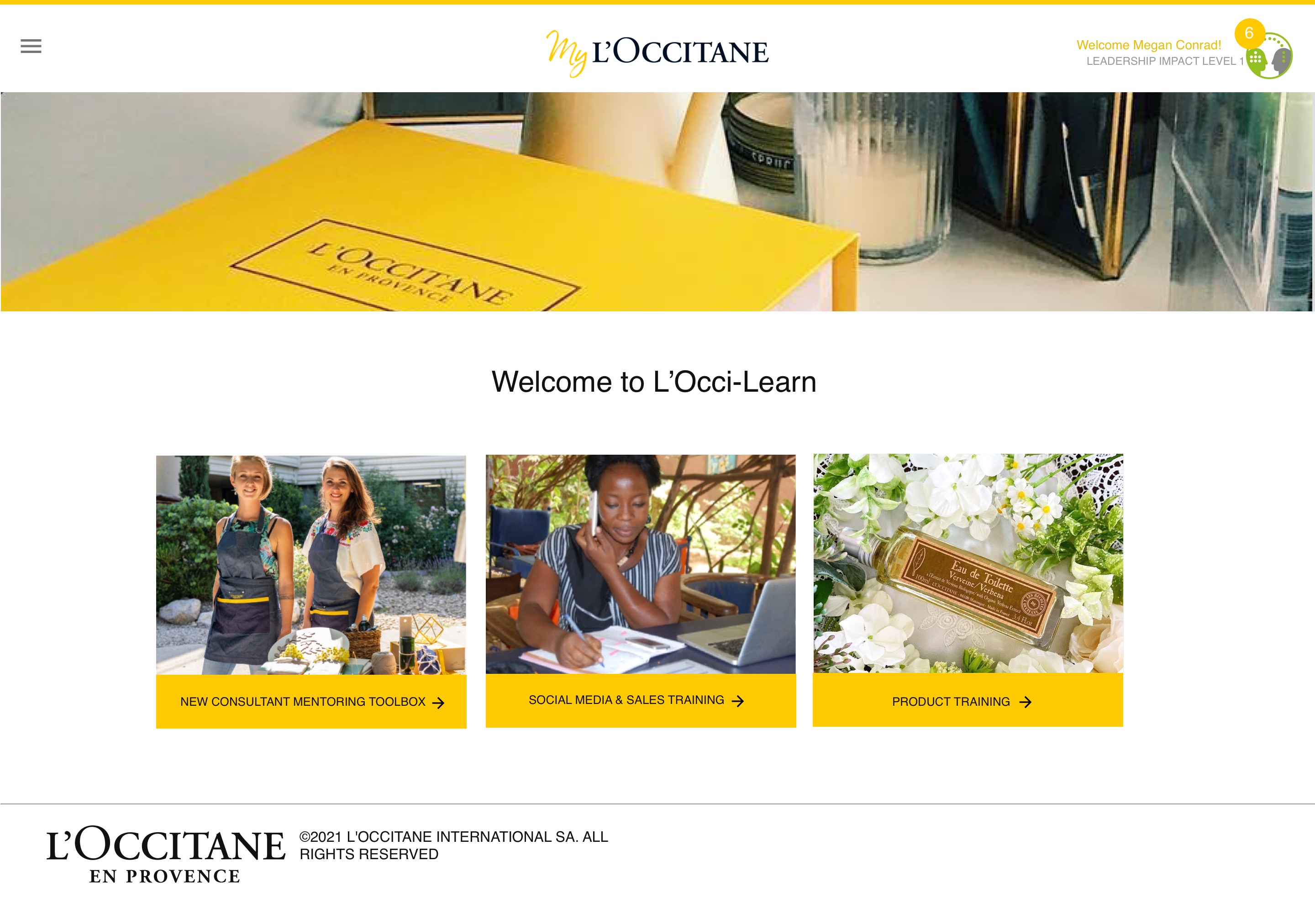 My L'Occitane Learn Homepage